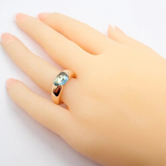 Rare! Authentic Pomellato 18k Rose Gold Sassi Large Blue Topaz Ring Sz 6.5 - Picture 6 of 10